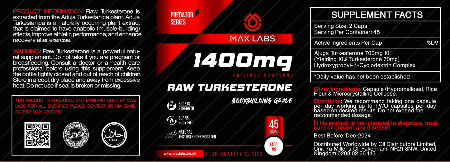 RAW Turkesterone (1400mg) Apex Receptor