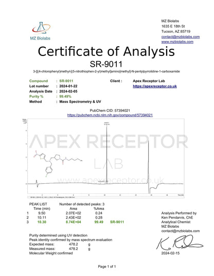 SR-9011 REV-ERB Apex Receptor